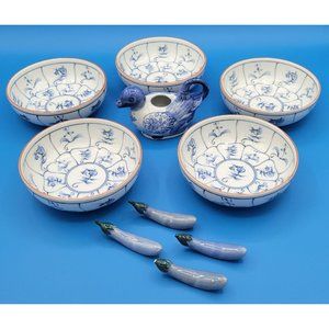 Oriental Porcelain Soup Bowl Set